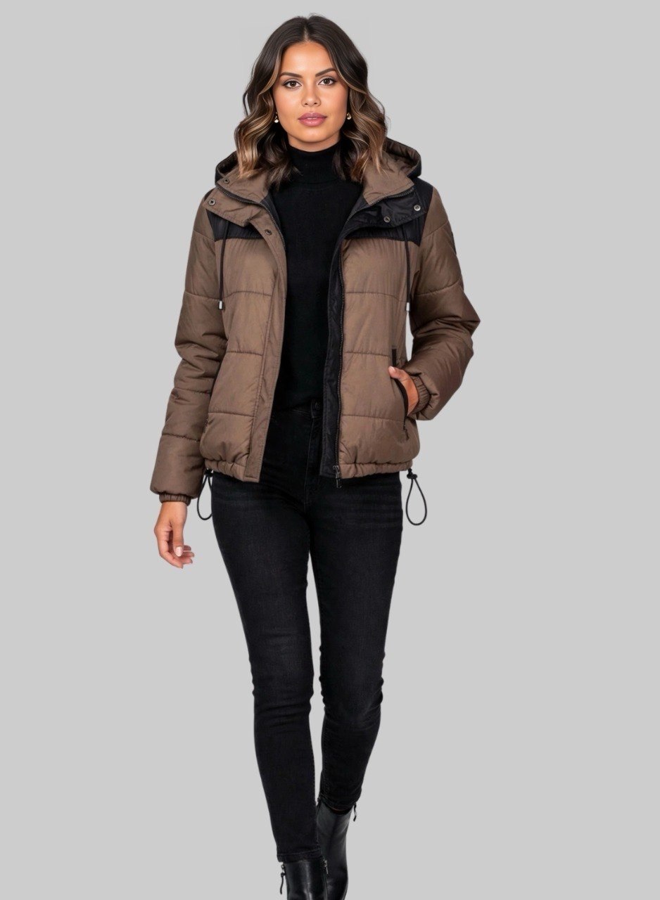 Chaqueta Puffer Corta Bicolor