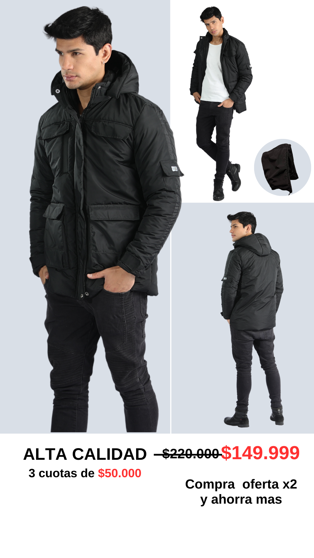 PARKA DE HOMBRE TERMICA 5 BOLSILLOS