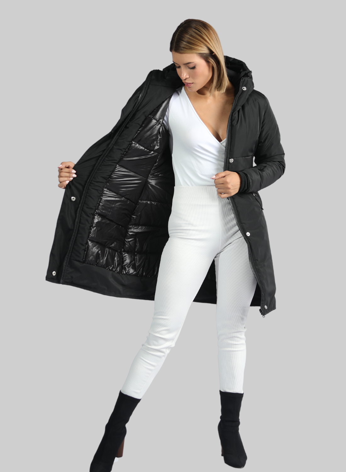 Parka Larga Reversible – Sofisticación y Confort