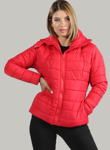CHAQUETA CUELLO ALTO Y BOLSILLOS INVISIBLES CON CREMALLERA