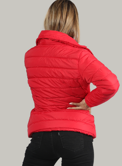 CHAQUETA CUELLO ALTO Y BOLSILLOS INVISIBLES CON CREMALLERA