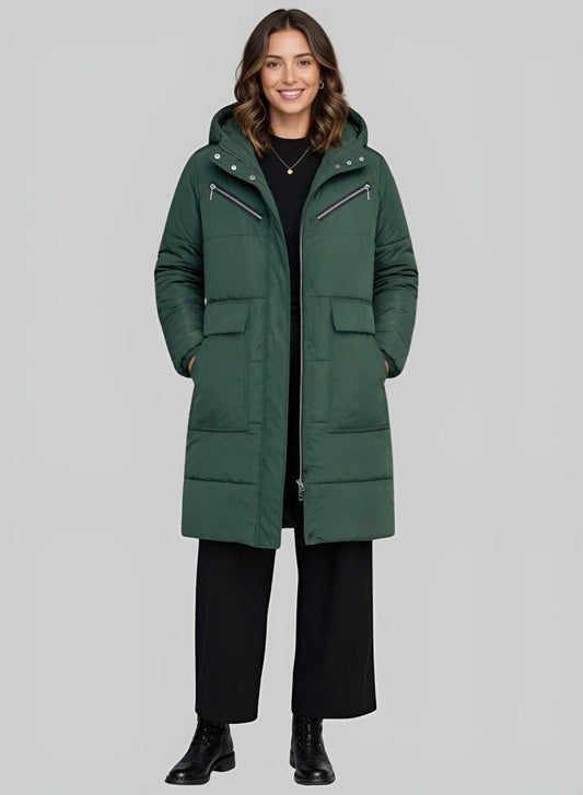 Gabán largo acolchado para mujer semi oversize Titán INOLVIDABLE