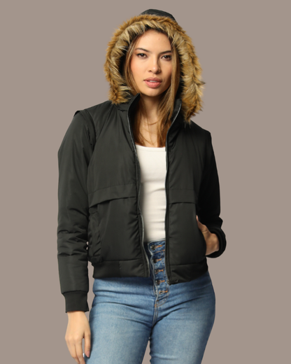 CHAQUETA ADAPTABLE A CHALECO CON CAPOTA REMOVIBLE