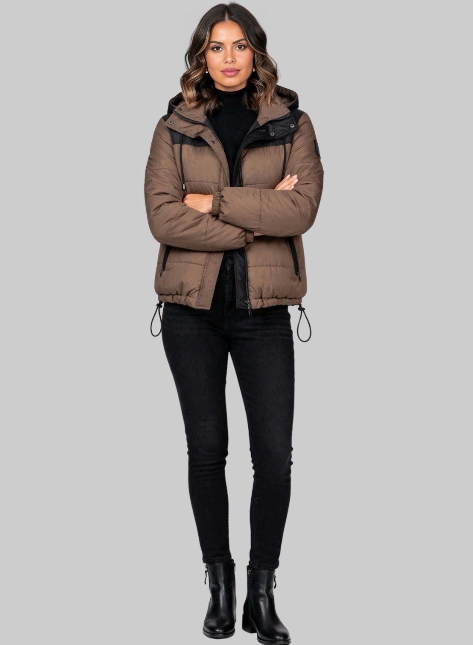 Chaqueta Puffer Corta Bicolor
