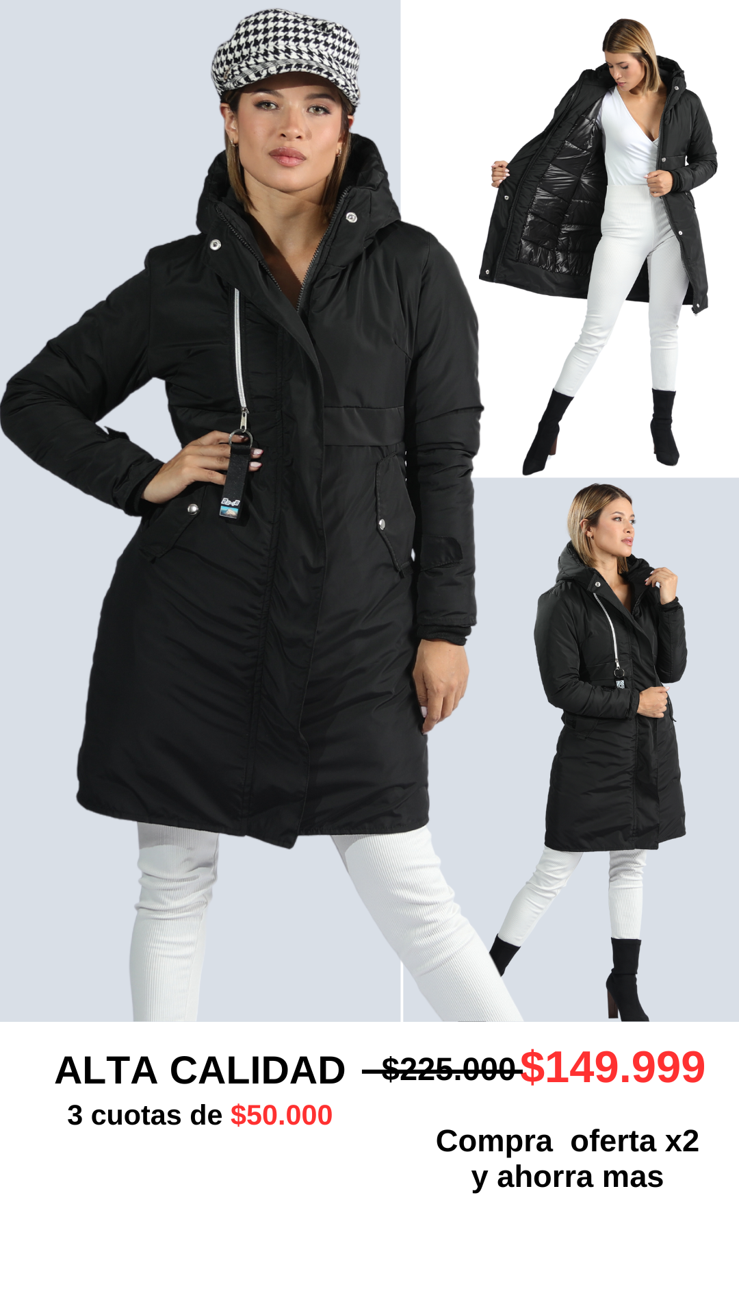 Parka Larga Reversible – Sofisticación y Confort