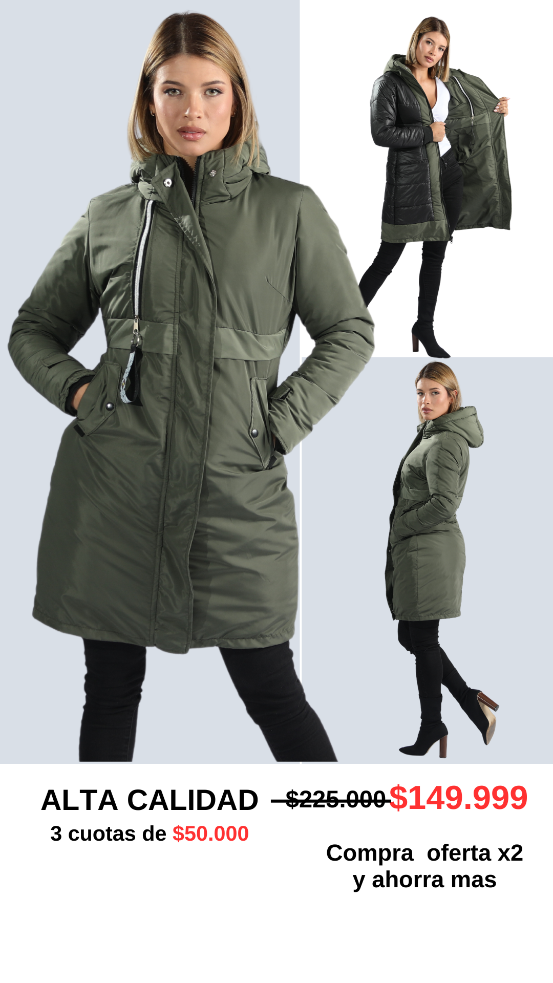 Parka Larga Reversible – Sofisticación y Confort