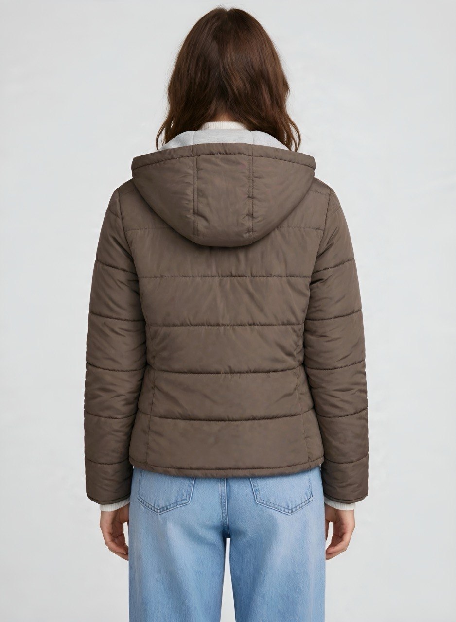 Chaqueta acolchada cafe para mujer atlas INOLVIDABLE