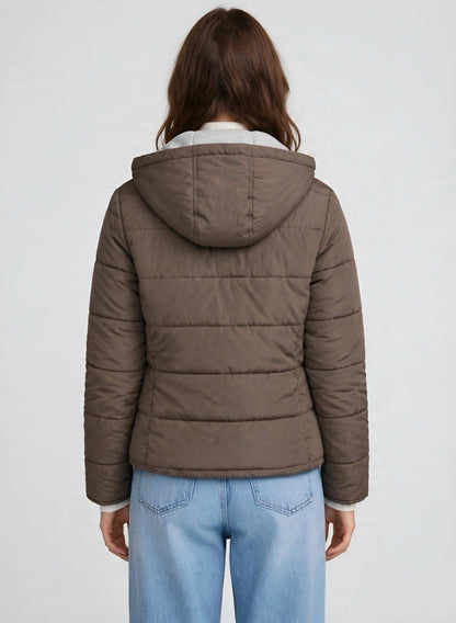 Chaqueta acolchada cafe para mujer atlas INOLVIDABLE