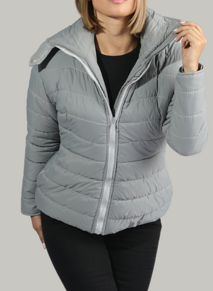 CHAQUETA CUELLO ALTO Y BOLSILLOS INVISIBLES CON CREMALLERA