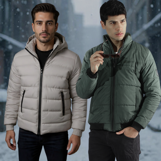 Dúo Alpha (incluye Chaqueta emporia gris + Chaqueta topper verde)