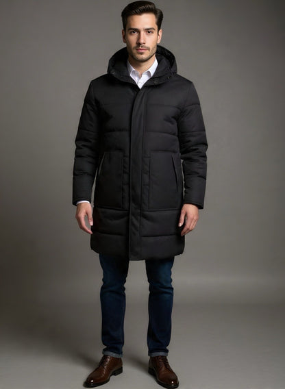 Gabán Puffer Largo Hombre