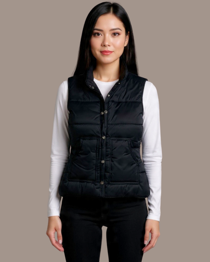 CHALECO CORTO CON BOLSILLOS