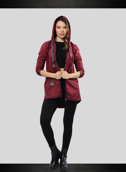 CAPA IMPERMEABLE TIPO GABAN CON CREMALLERA Y BOLSILLOS