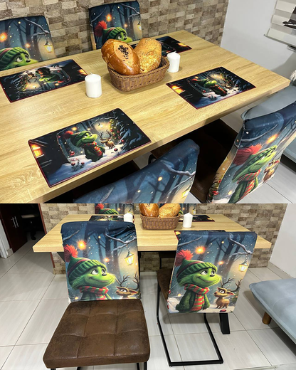 Set de fundas para sillas + Individuales comedor Navideños
