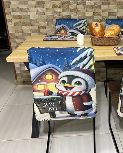 Set de fundas para sillas + Individuales comedor Navideños