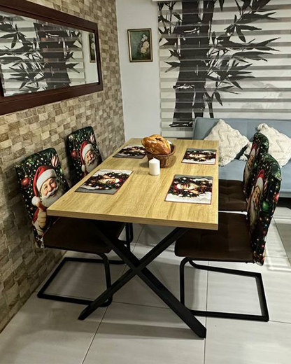Set de fundas para sillas + Individuales comedor Navideños