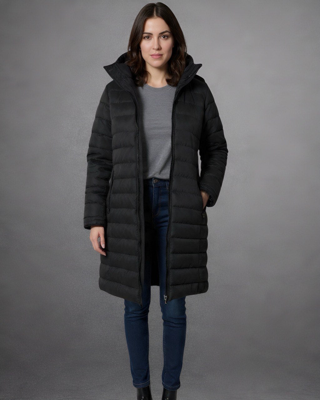 Abrigo Puffer Largo Mujer