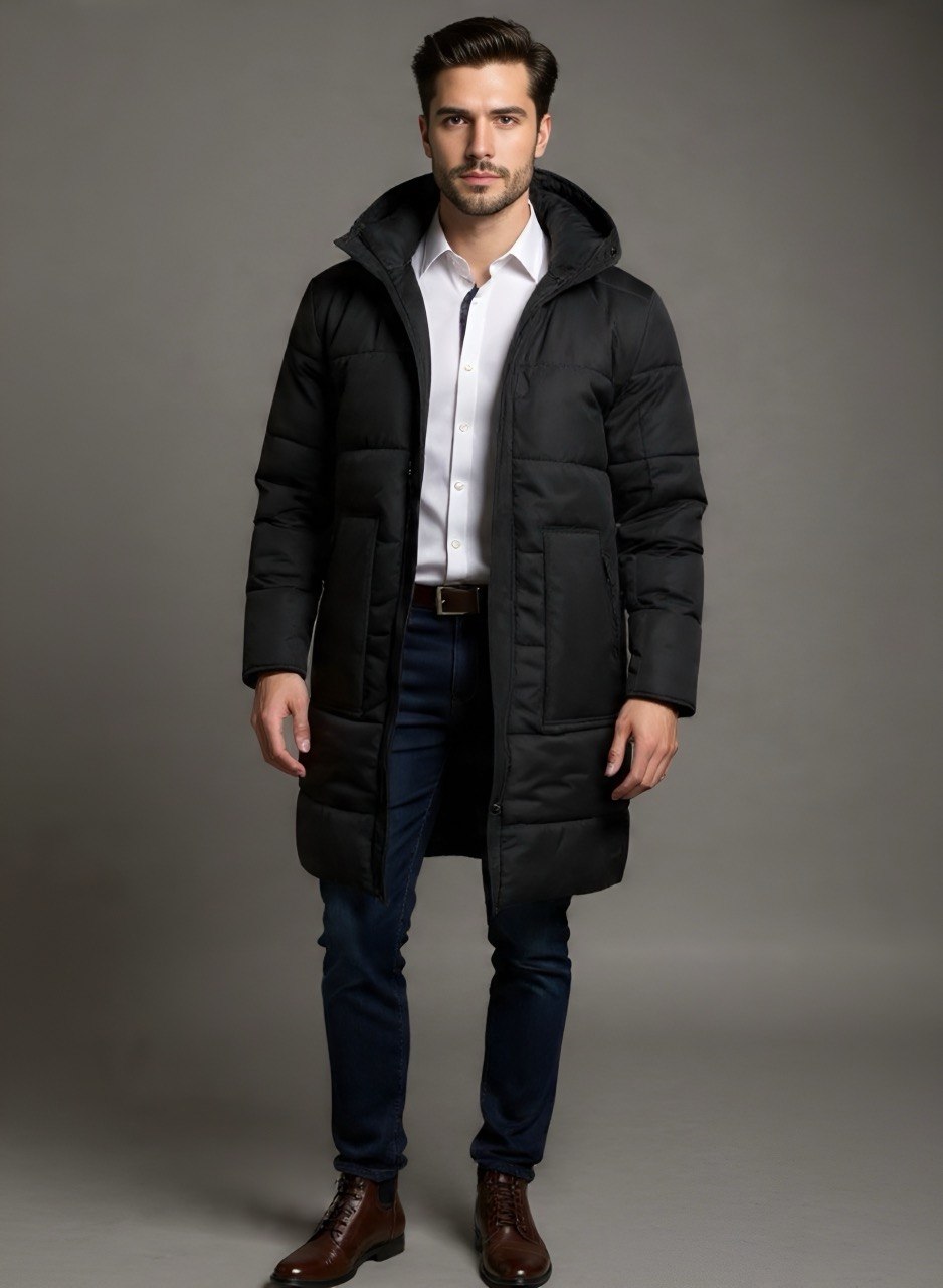 Gabán Puffer Largo Hombre