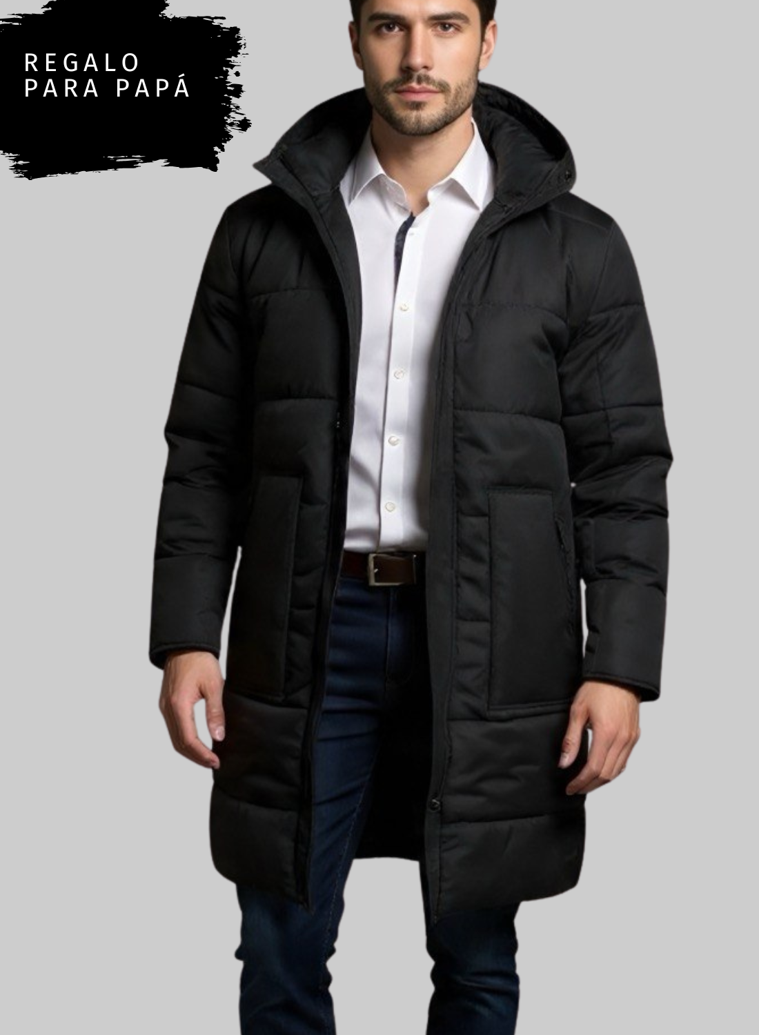 Gabán Puffer Largo Hombre