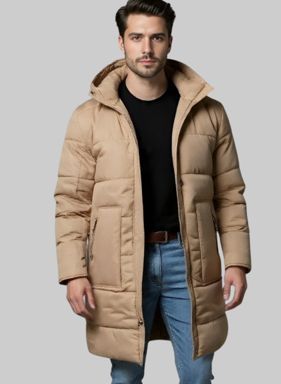 Gabán Puffer Largo Hombre
