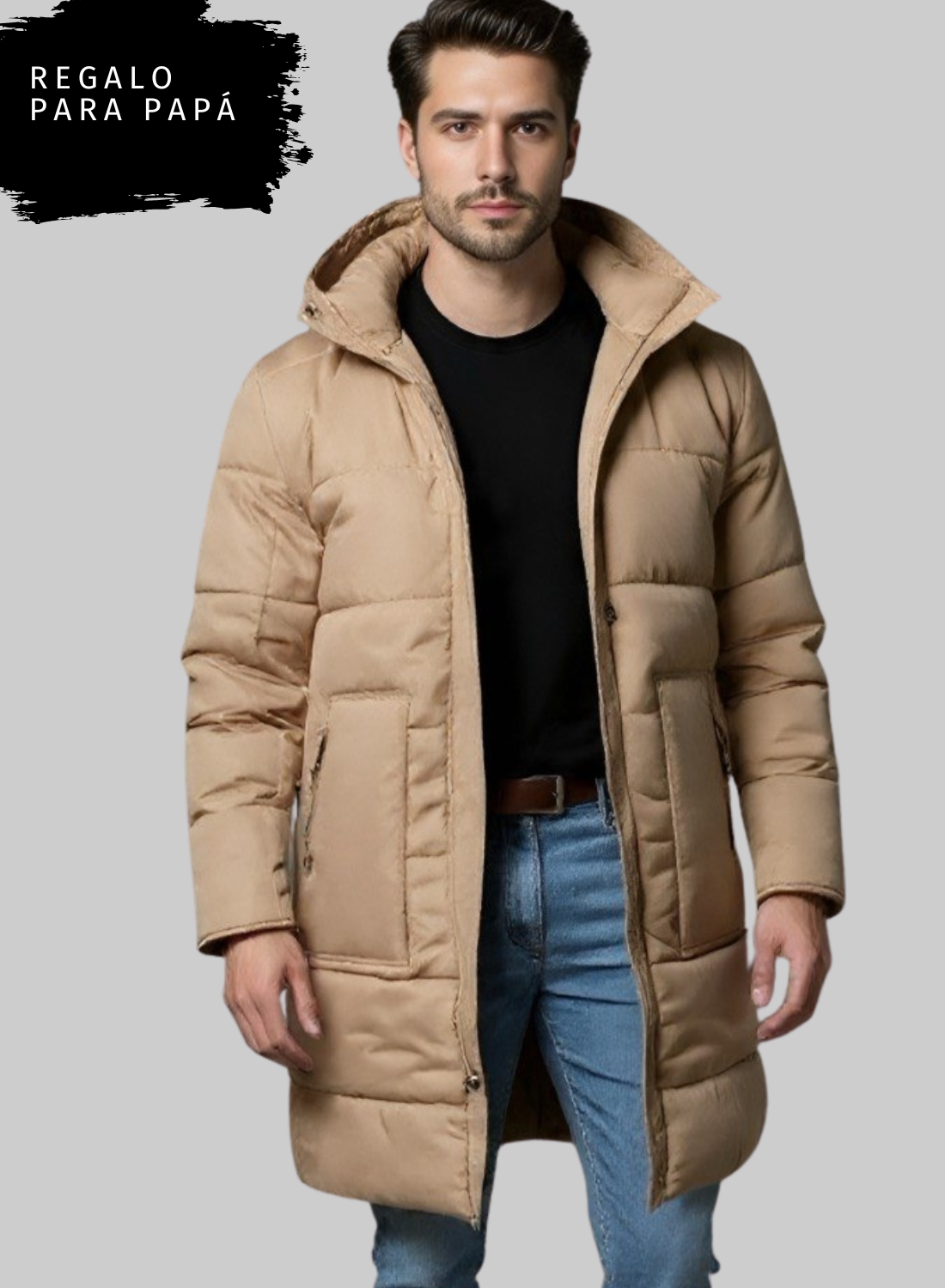 Gabán Puffer Largo Hombre