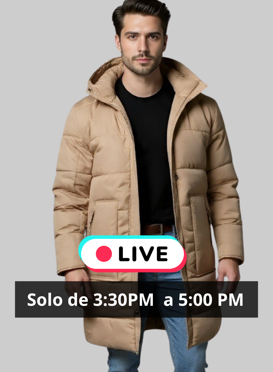 Gabán Puffer Largo para Hombre