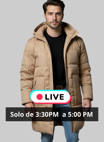 Gabán Puffer Largo para Hombre