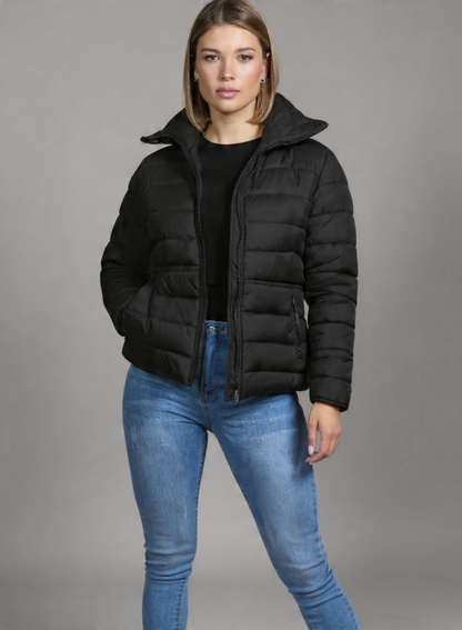 CHAQUETA CUELLO ALTO Y BOLSILLOS INVISIBLES CON CREMALLERA