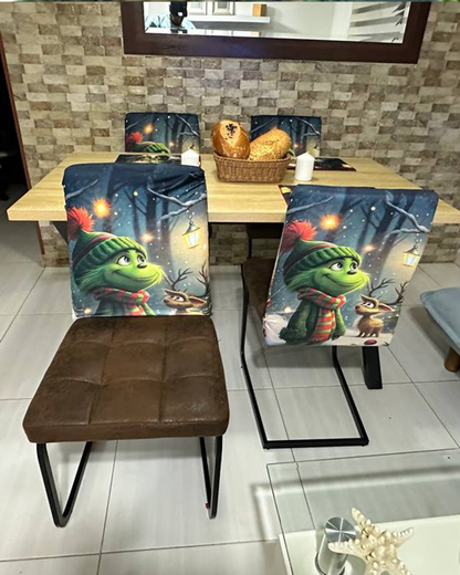 Set de fundas para sillas + Individuales comedor Navideños