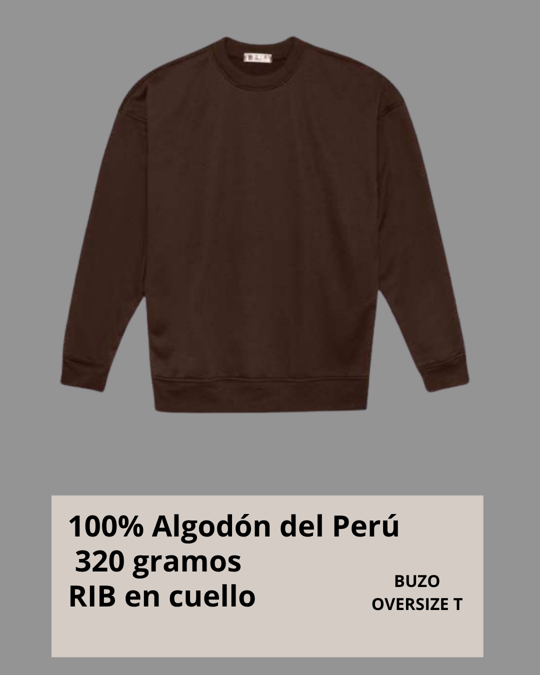 Buzo Oversize sin capota  320g