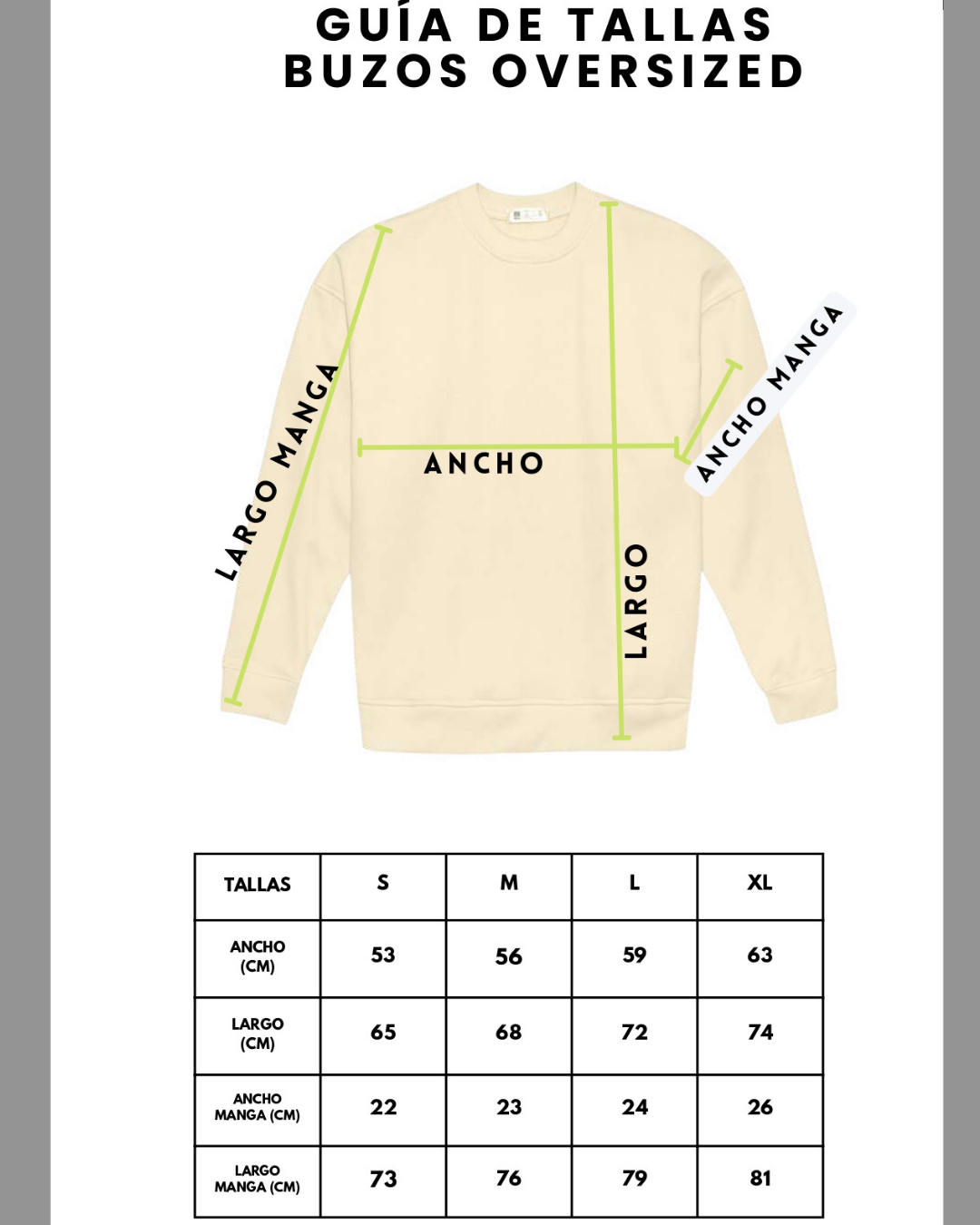 Buzo Oversize sin capota  320g