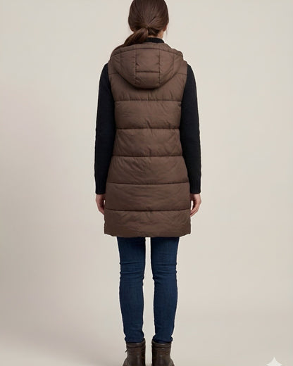 Dúo Eclipse (incluye Chaleco largo Cafe y chaqueta cloud negra )