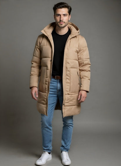 Gabán Puffer Largo Hombre