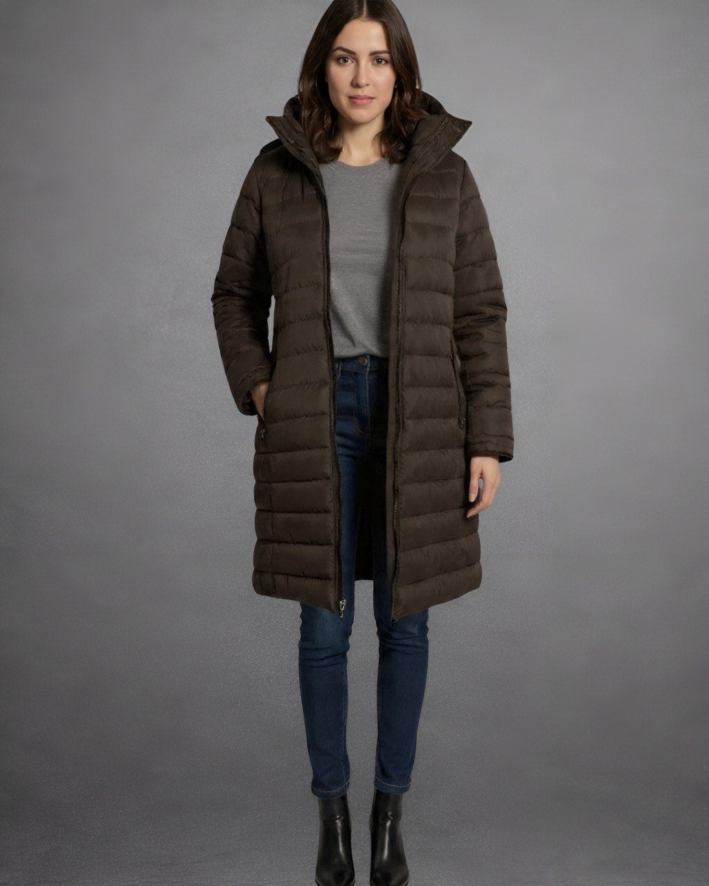 Abrigo Puffer Largo Mujer