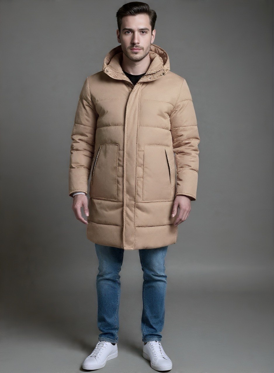Gabán Puffer Largo Hombre