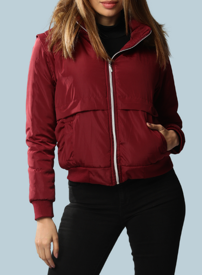 CHAQUETA ADAPTABLE A CHALECO CON CAPOTA REMOVIBLE
