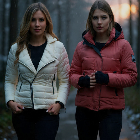 Dúo Alma (Incluye chaqueta biker Marfil + chaqueta Urban canela)