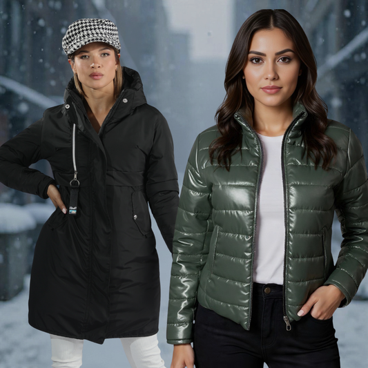 Combo Bella (incluye parka reversible negra + chaqueta mnort Verde)