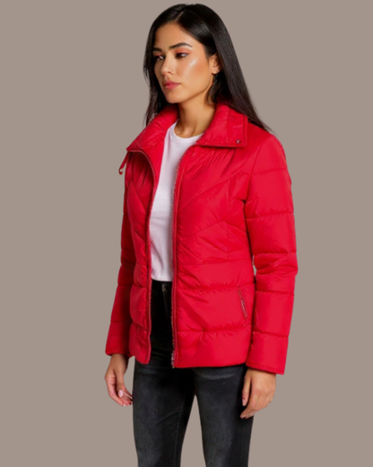 CHAQUETA CUELLO ALTO Y BOLSILLOS INVISIBLES CON CREMALLERA