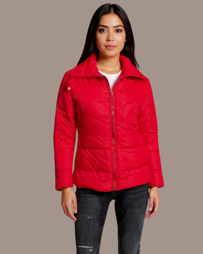 CHAQUETA CUELLO ALTO Y BOLSILLOS INVISIBLES CON CREMALLERA