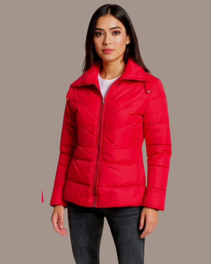 CHAQUETA CUELLO ALTO Y BOLSILLOS INVISIBLES CON CREMALLERA