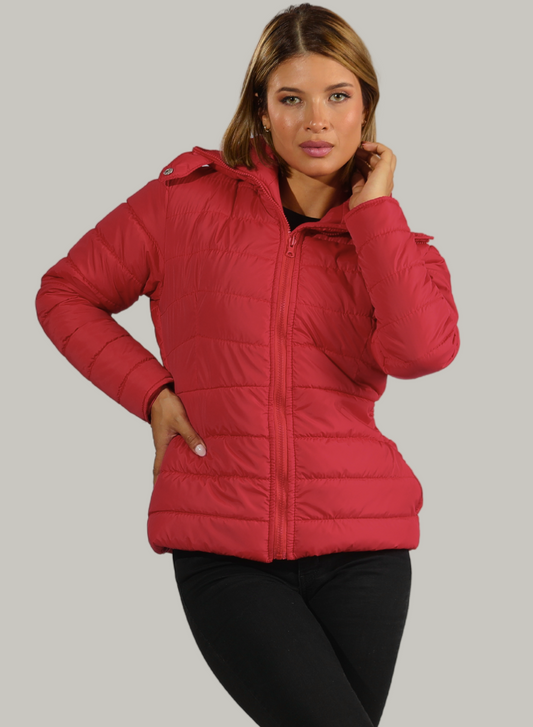 CHAQUETA CUELLO ALTO Y BOLSILLOS INVISIBLES CON CREMALLERA