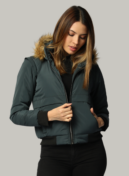 CHAQUETA ADAPTABLE A CHALECO CON CAPOTA REMOVIBLE