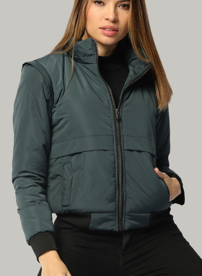 CHAQUETA ADAPTABLE A CHALECO CON CAPOTA REMOVIBLE