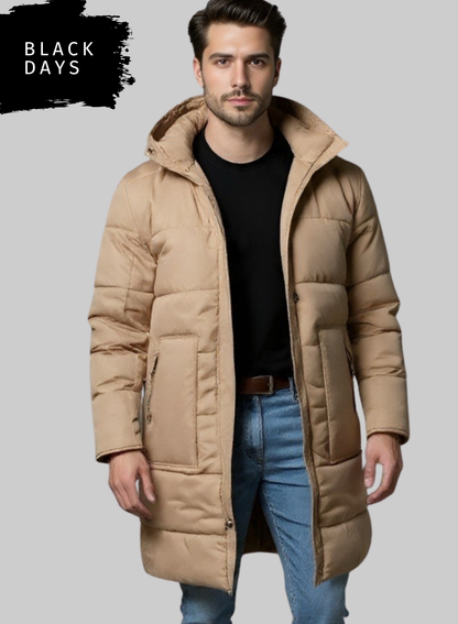 Gabán Puffer Largo Hombre