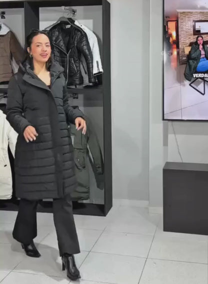 Abrigo Puffer Largo Mujer