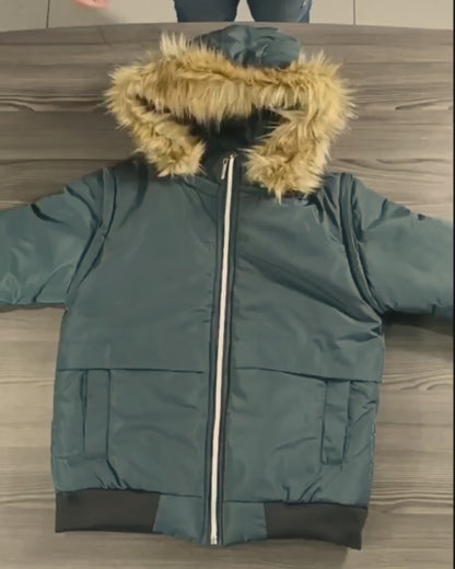 CHAQUETA ADAPTABLE A CHALECO CON CAPOTA REMOVIBLE