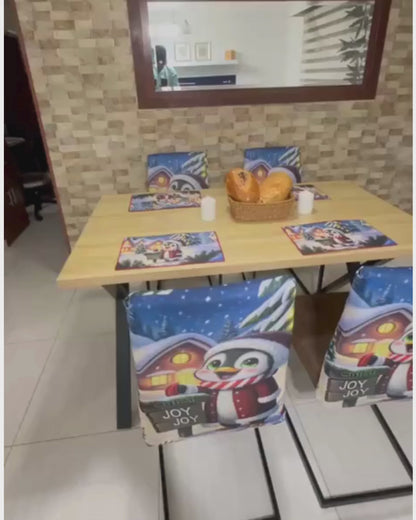 Set de fundas para sillas + Individuales comedor Navideños