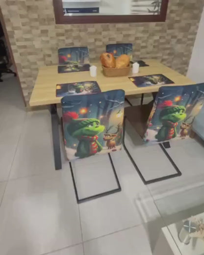 Set de fundas para sillas + Individuales comedor Navideños