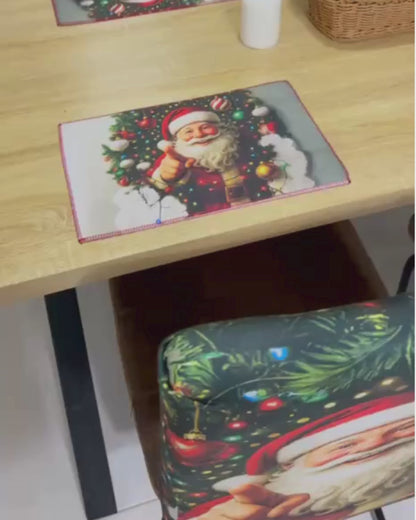 Set de fundas para sillas + Individuales comedor Navideños